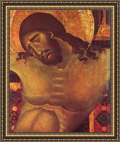 Giovanni Cimabue Framed Paintings - Crucifix [detail #3] by Giovanni Cimabue